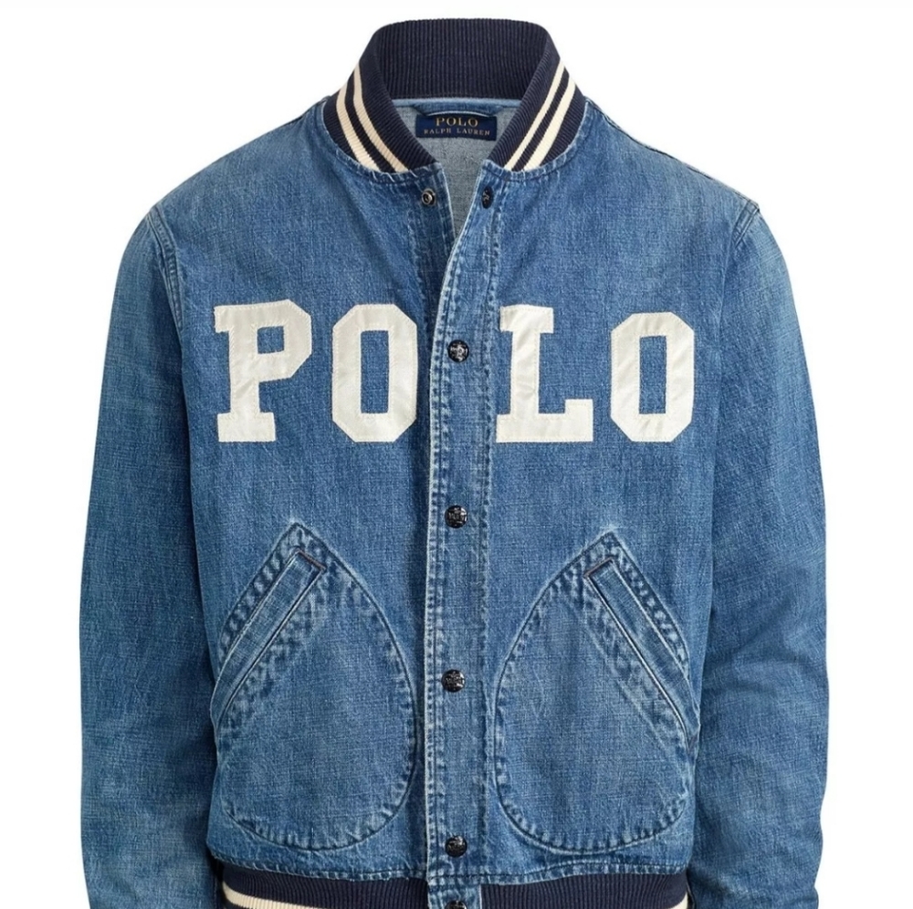 Mens polo ralph lauren denim varsity jacket
